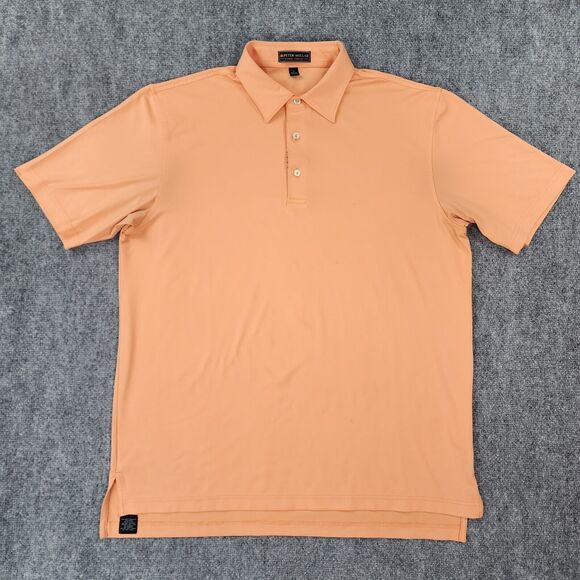 Peter Millar Polo Shirt Mens Large Orange Summer Comfort Casual Performance Golf - Picture 1 of 16